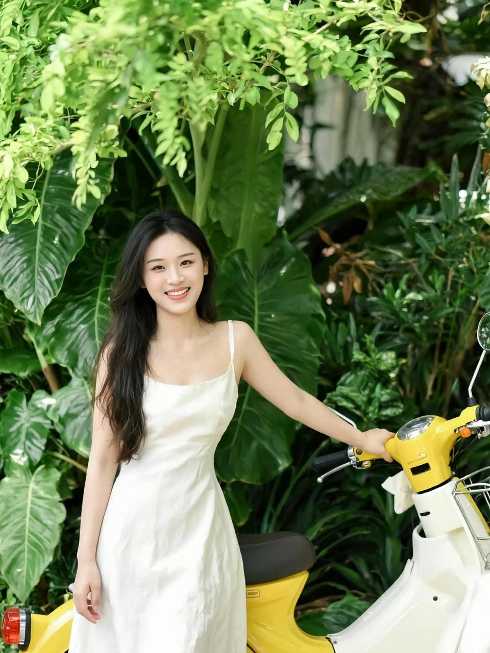 在这片绿意盎然的背景中，阳光透过树叶洒下斑驳的光影，仿佛时间在这里放慢了脚步。一