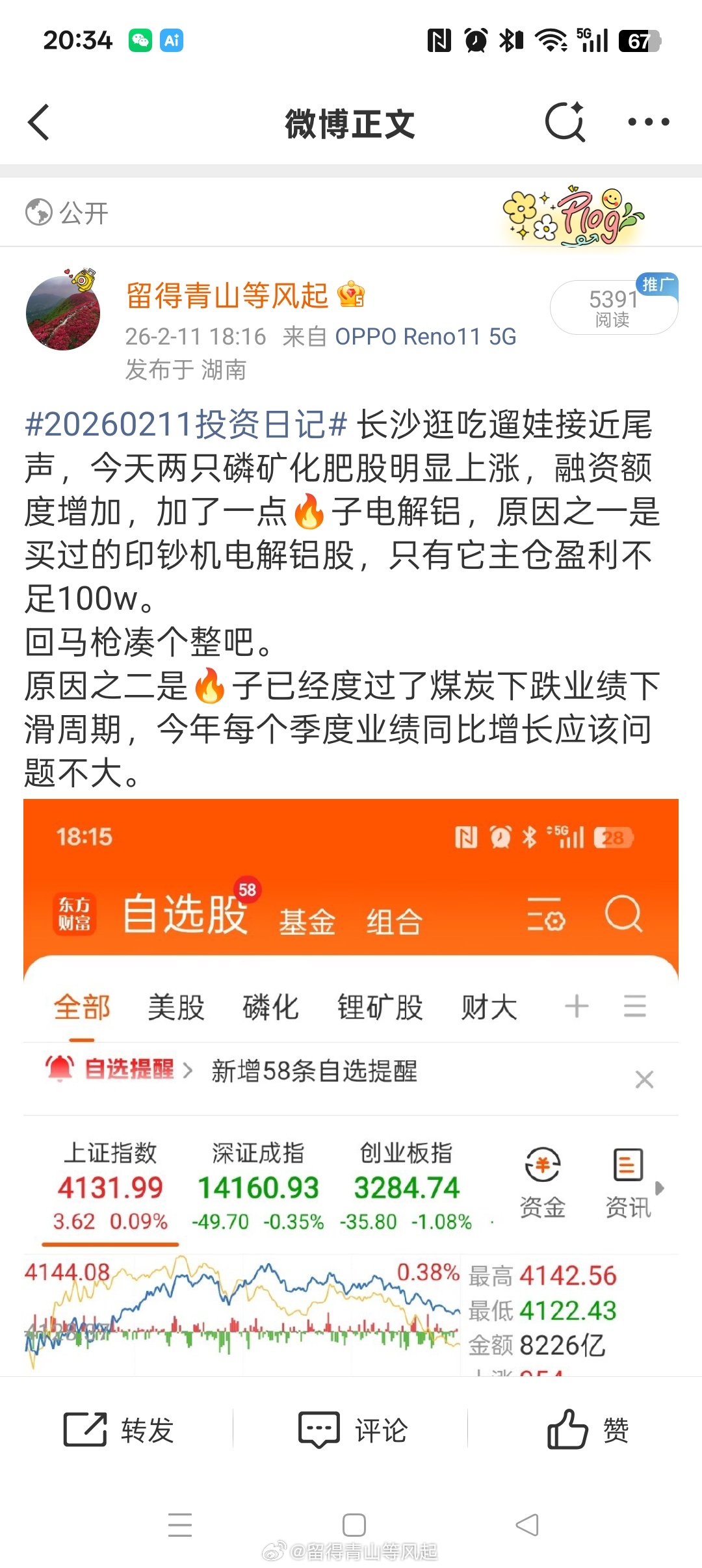 回马枪任务完成，三只电解铝，每只盈利都大于100w。伦铝又飞了，明天电解铝股可能