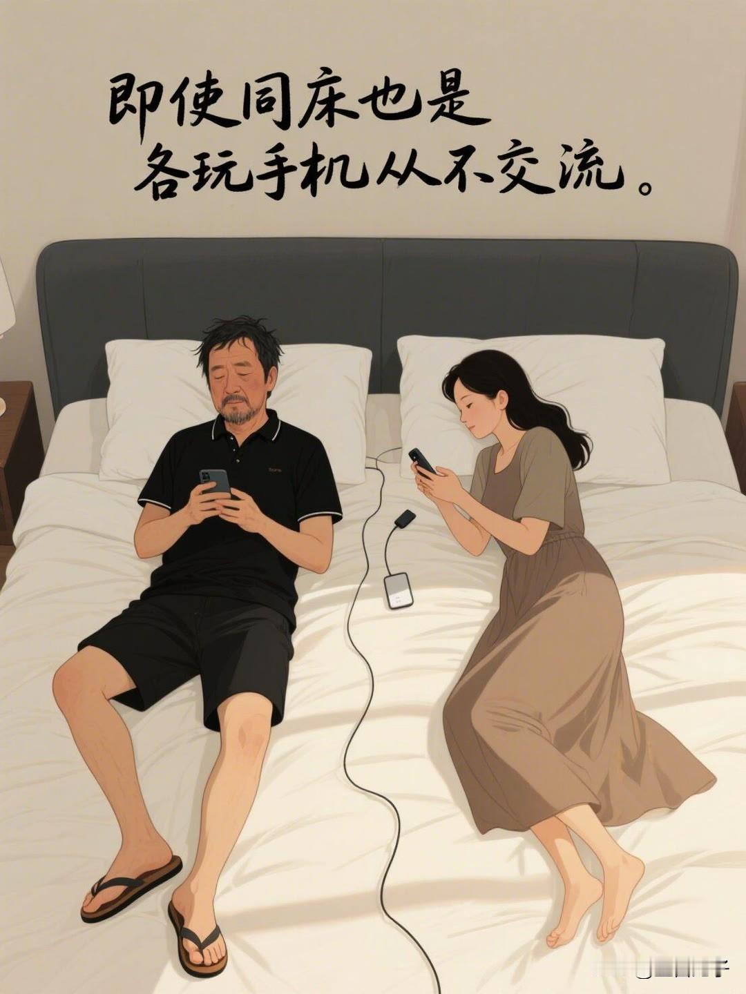 1、床上无爱，床下无语。
2、有事说事，没事基本不联系。
3、夫妻生活，也只是例