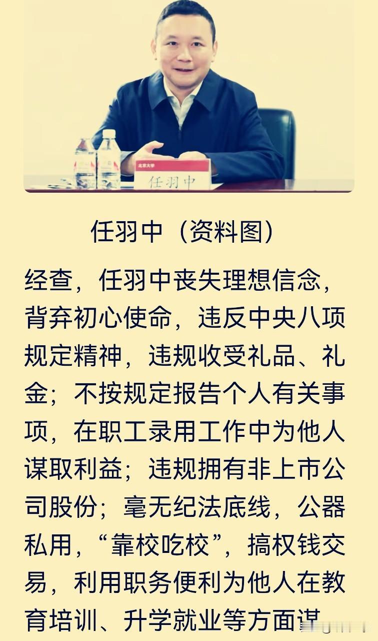 北大原副校长任羽中的违纪通报，如同一记重锤，狠狠砸在了教育公平的基石上。
在莘莘