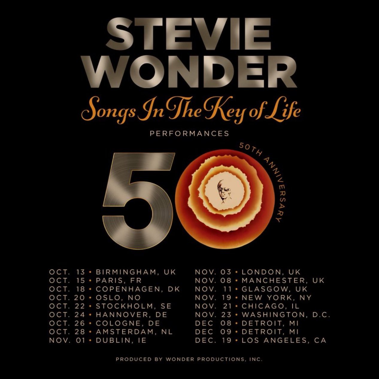 Stevie Wonder 宣布将于秋季举办巡演，庆祝其经典专辑《Songs I