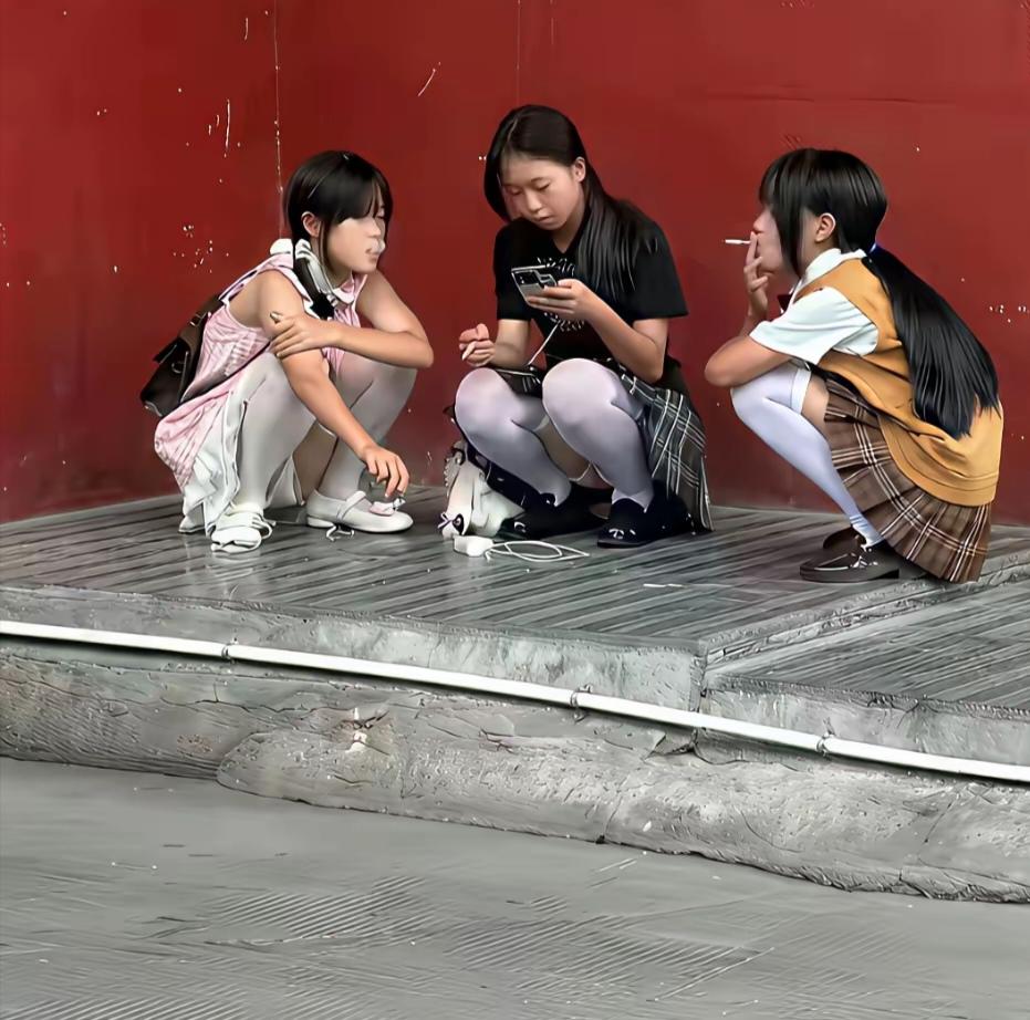 年纪轻轻的学会这些不好的习惯，不知道他们父母看见会怎样？