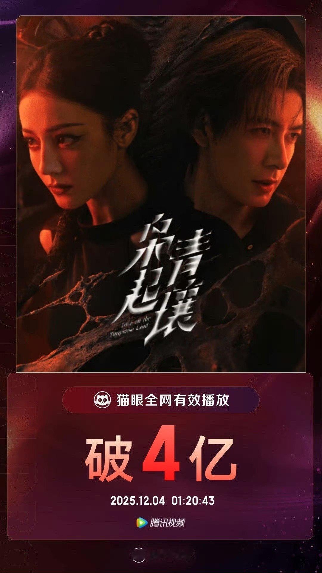 迪丽热巴枭起青壤播放量破4亿枭起青壤破4亿迪丽热巴枭起青壤播放量破4亿啦！ 