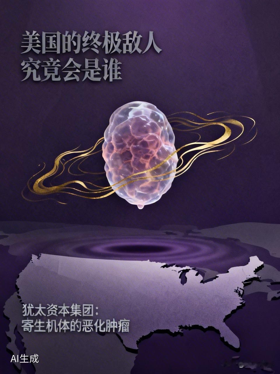 美国的终极敌人究竟会是谁美国的敌人，是犹太资本集团，他们寄生在美国这个机体上，就