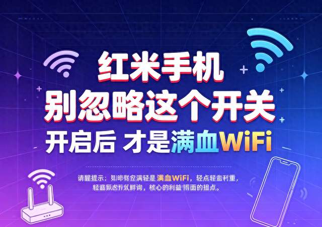 红米手机，别忽略这个开关，开启后，才是满血WiFi
