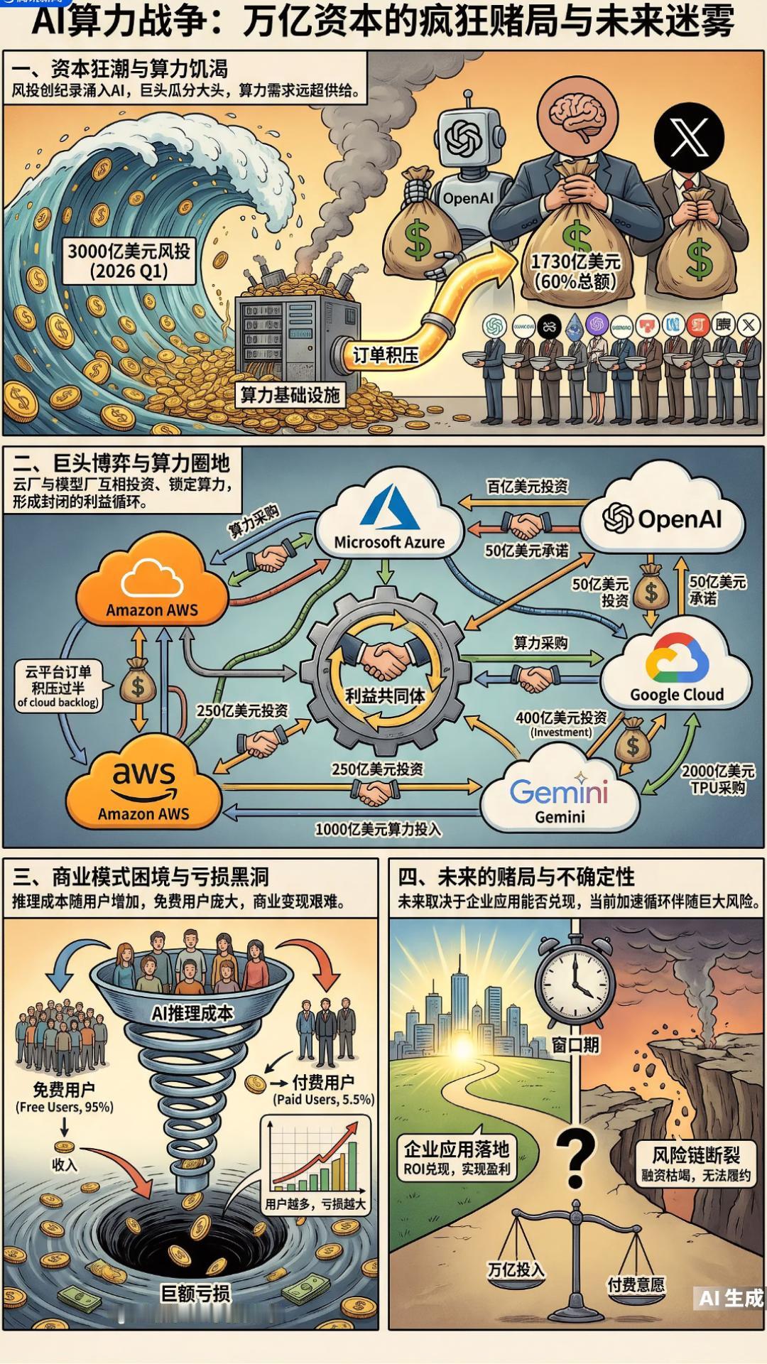 80%的钱流向AI
但谁来买单？