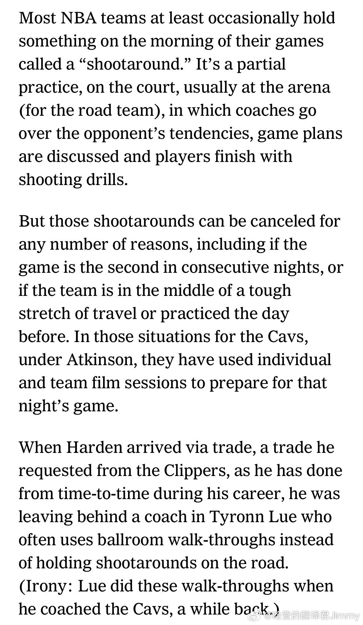 骑记最新文章提到登哥的领导力：哈登来到克利夫兰后，带来的不只是场上的组织和掌控，