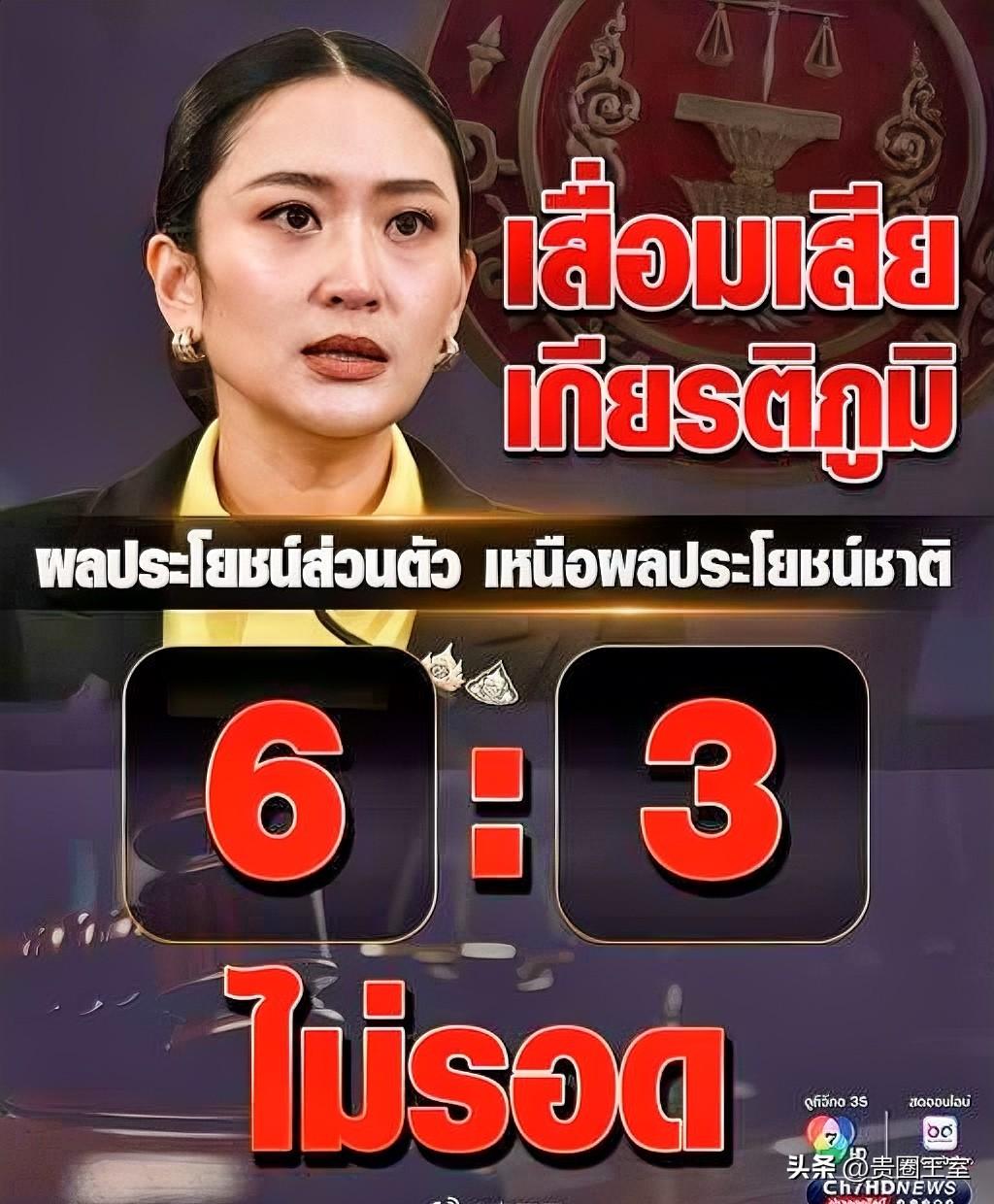 投票结果公布！佩通坦“录音门”案宪法院裁决解职最终是6:3的结果。 ​​​

据