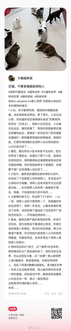 救助引起的纠纷，我都懒得写，没有必要再回忆一遍，但弄丢猫的自己在那激情自曝：视频