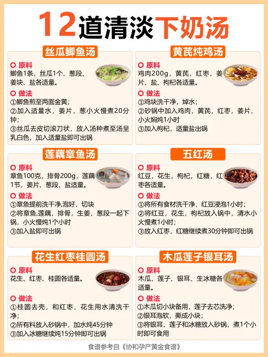 追奶食谱以及追奶技巧，这些方法你值得学