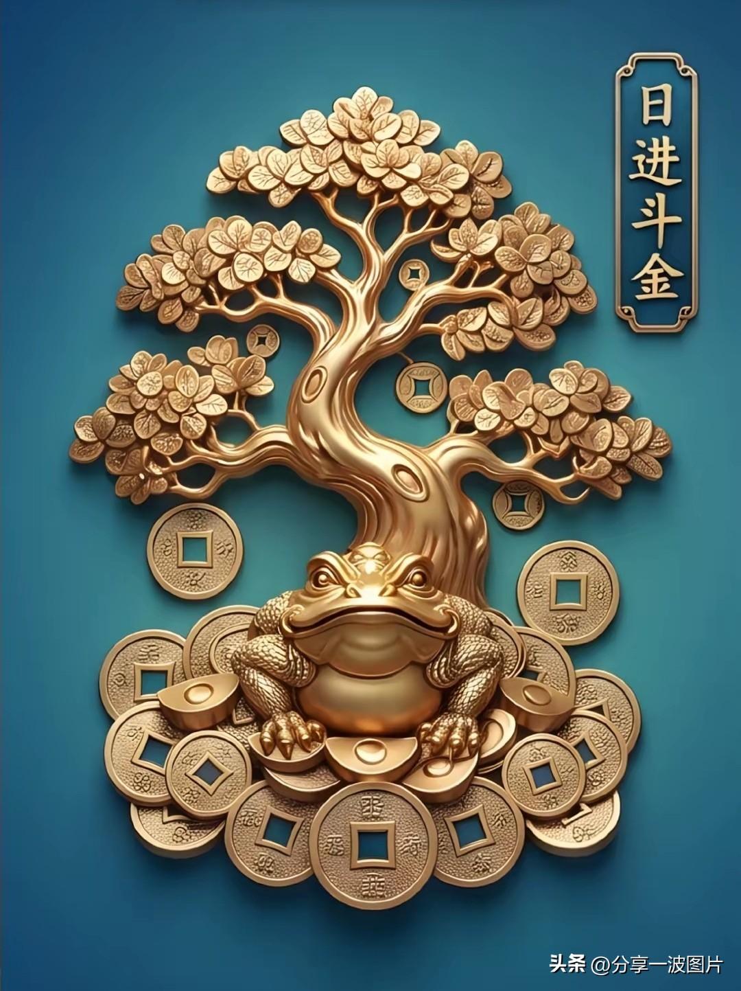 宝树摇钱招万利，
金蟾守库纳千金。