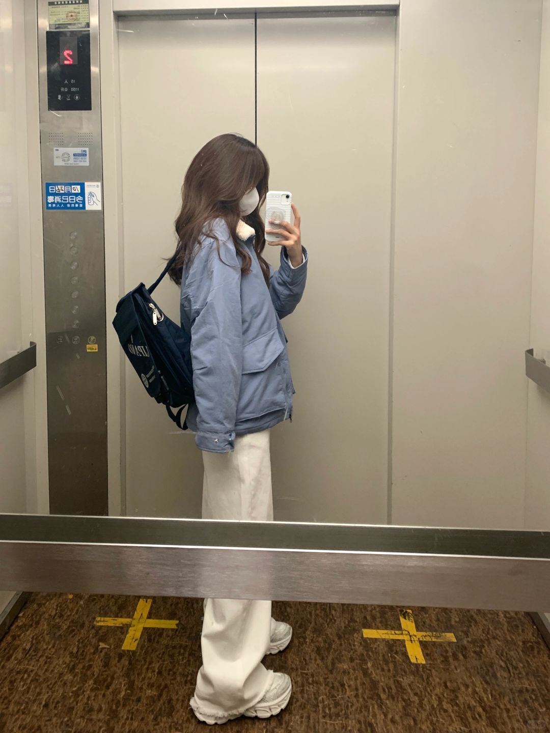 放学了｜清爽蓝白冬季棉服搭配