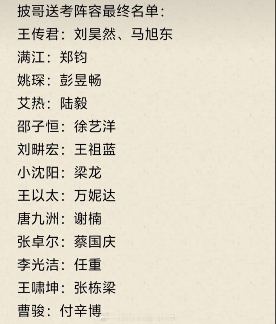 披荆斩棘送考人官宣付辛博披荆斩棘送考人披荆斩棘2026送考人官宣，你最期待谁？ 