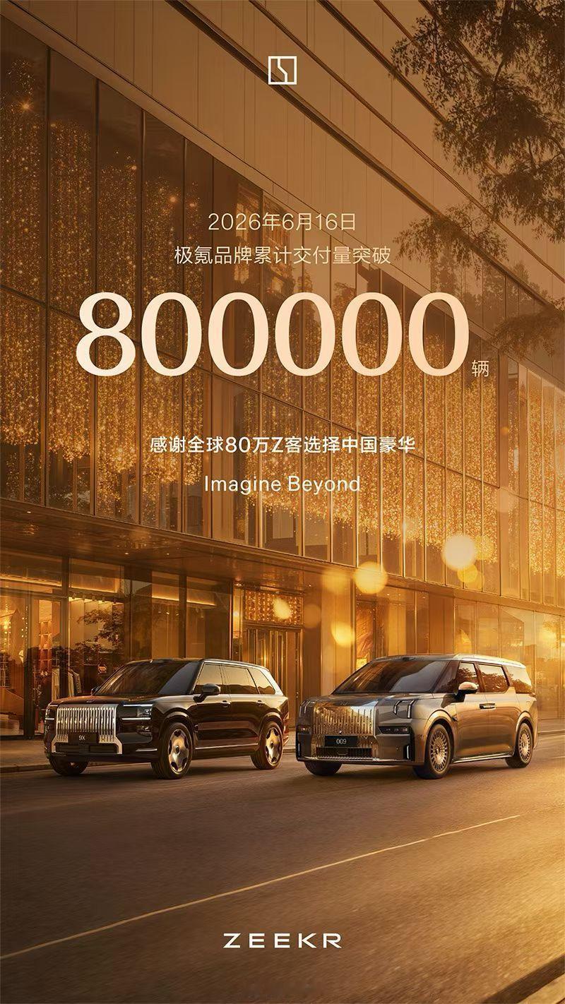 极氪品牌累计交付超过80万！ 