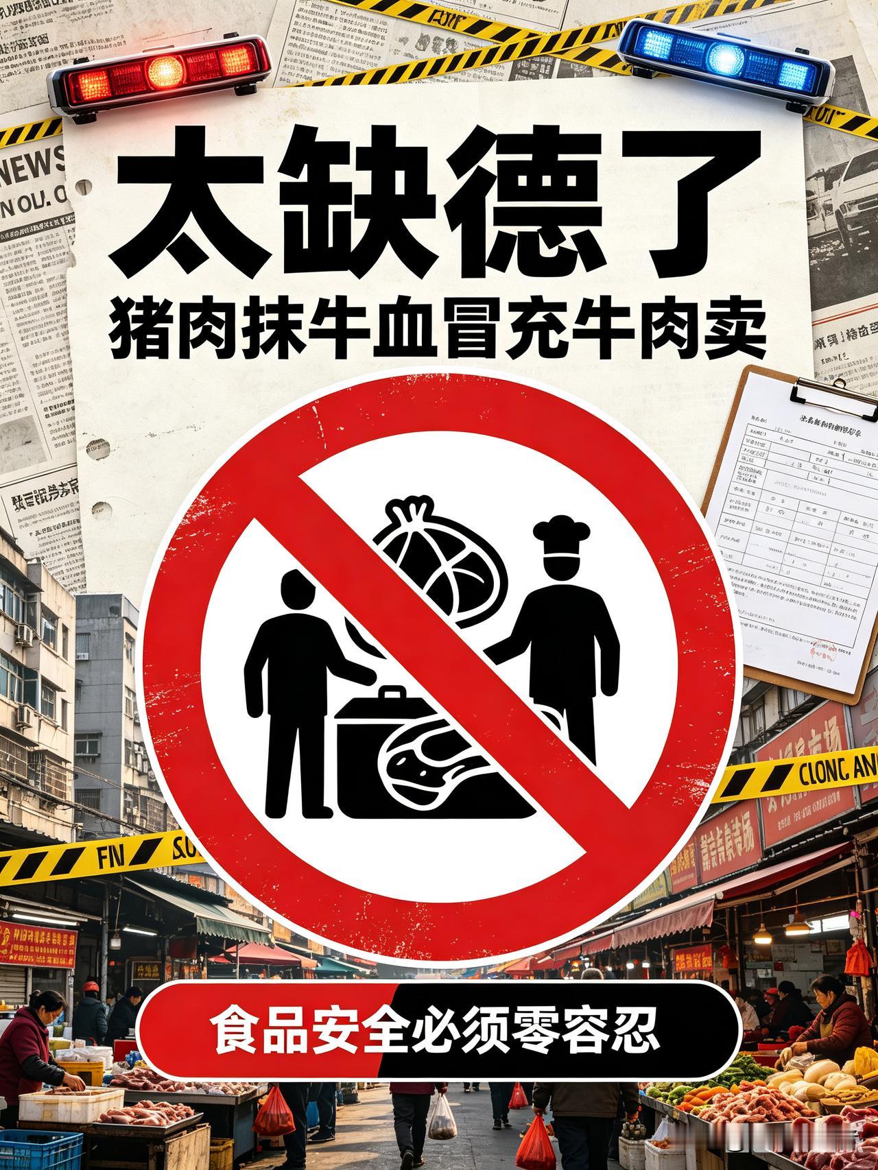 太气愤！猪肉抹牛血冒充牛肉卖，真的毫无底线！
 

 
看完这个新闻真的太生气了