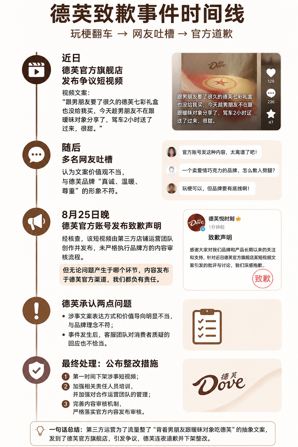 品牌的翻车速度，也这么丝滑[无聊]德芙就争议文案道歉 ​​​