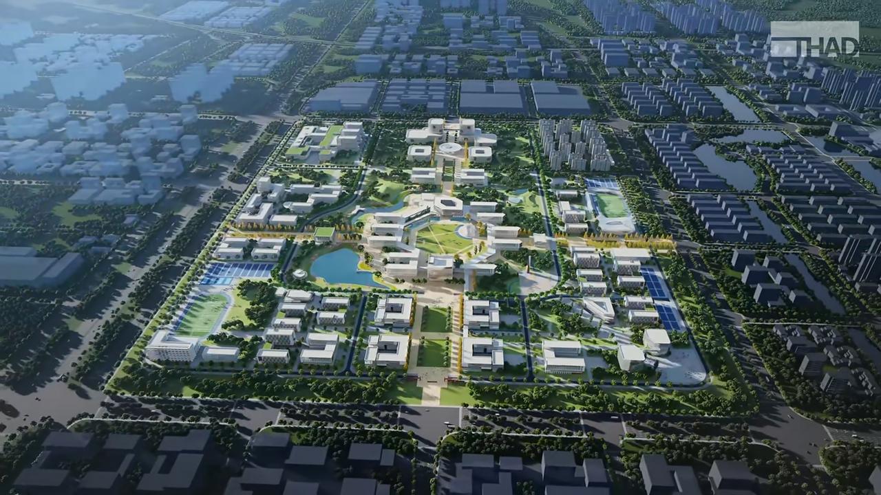 郑州大学新校区保留钟楼核心地标，延续校园文脉！
从郑州大学新校区公布的鸟瞰效果图
