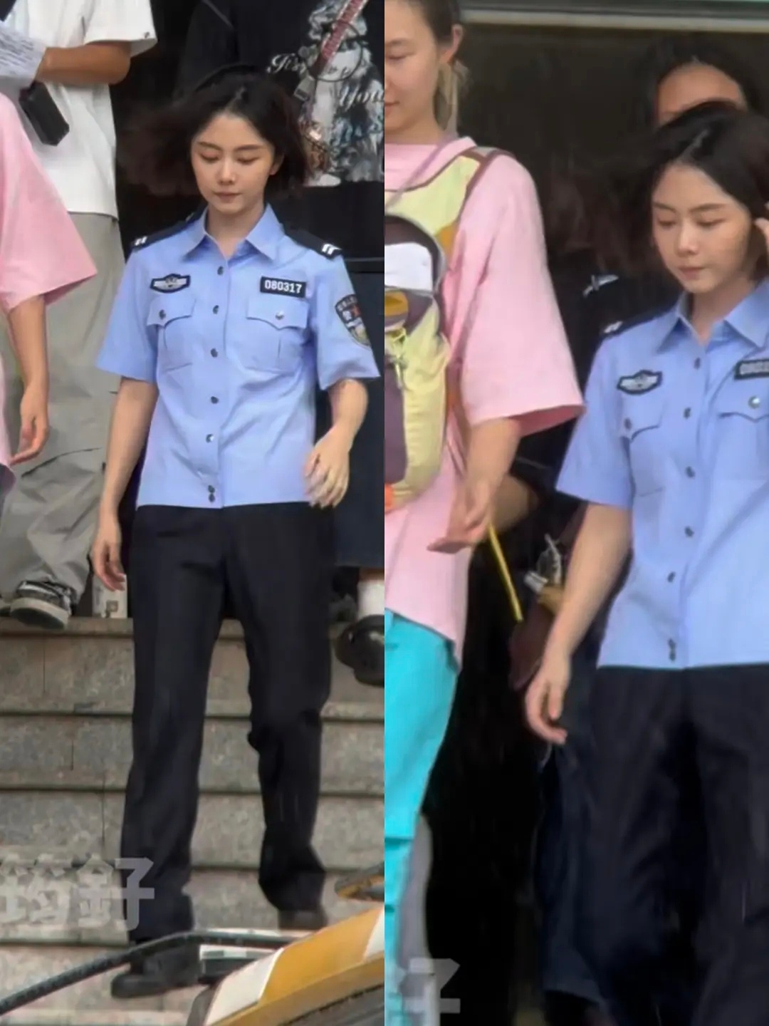 谭松韵新剧造型短发＋警服，好适合她啊 