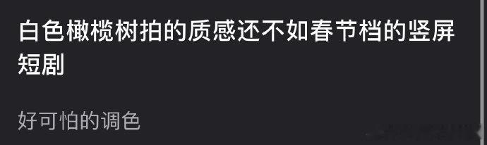 陈哲远、梁洁的《白色橄榄树》被网友指不如竖屏短剧… 