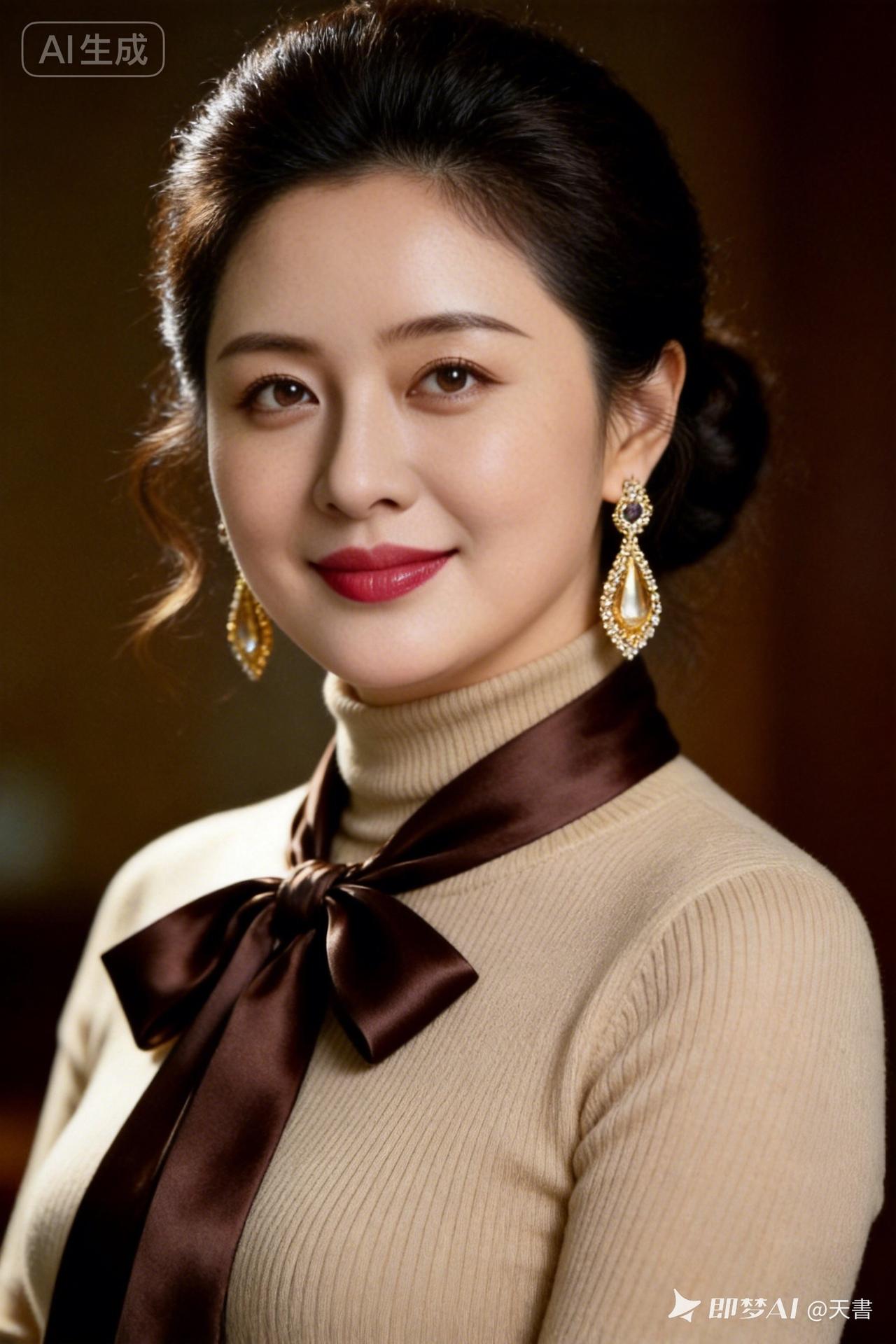 优雅气质，温柔微笑，精致妆容，时尚穿搭