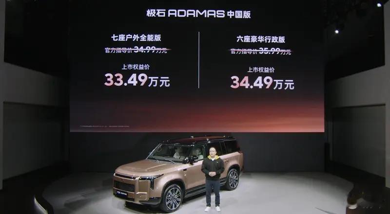 2月28日，极石ADAMAS 正式上市，包含两款车型 ，官方指导价区间34.99