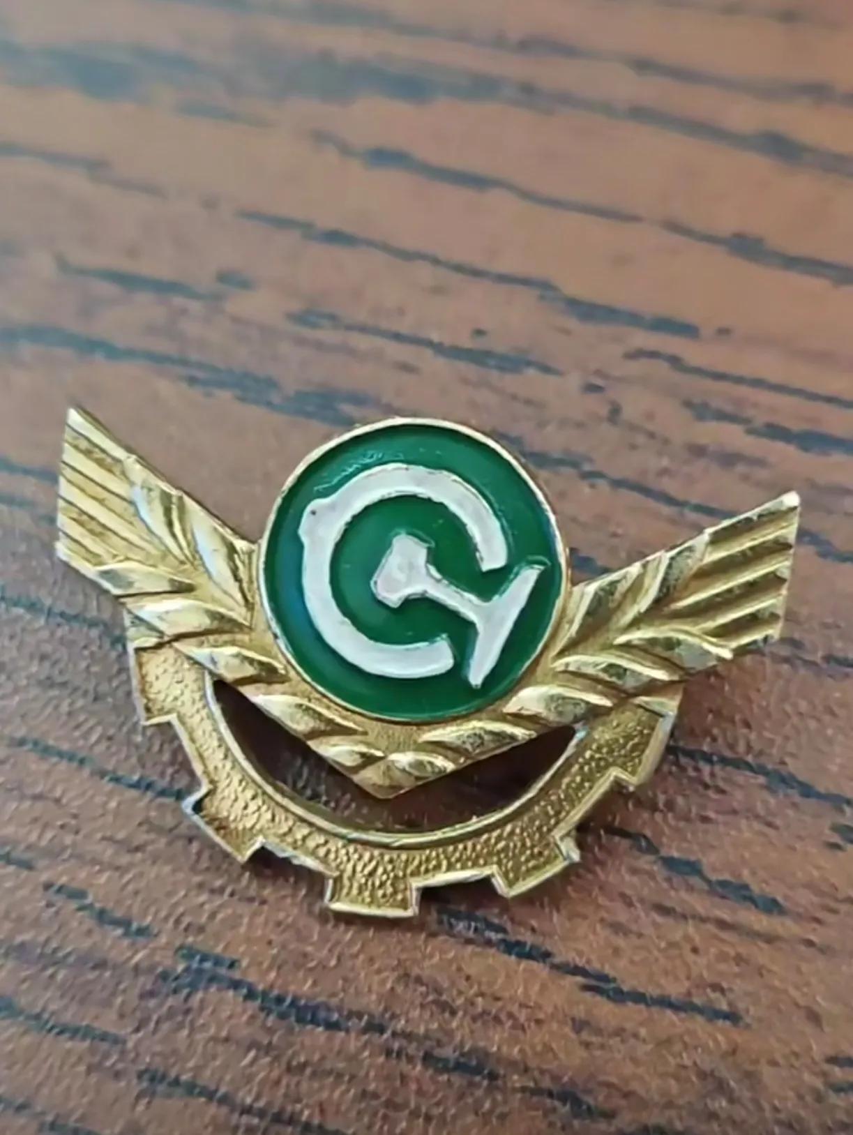 这个领花伴我三十五年，虽然退休了，我仍然保留它。
看到它就想起了过去，想起了工作