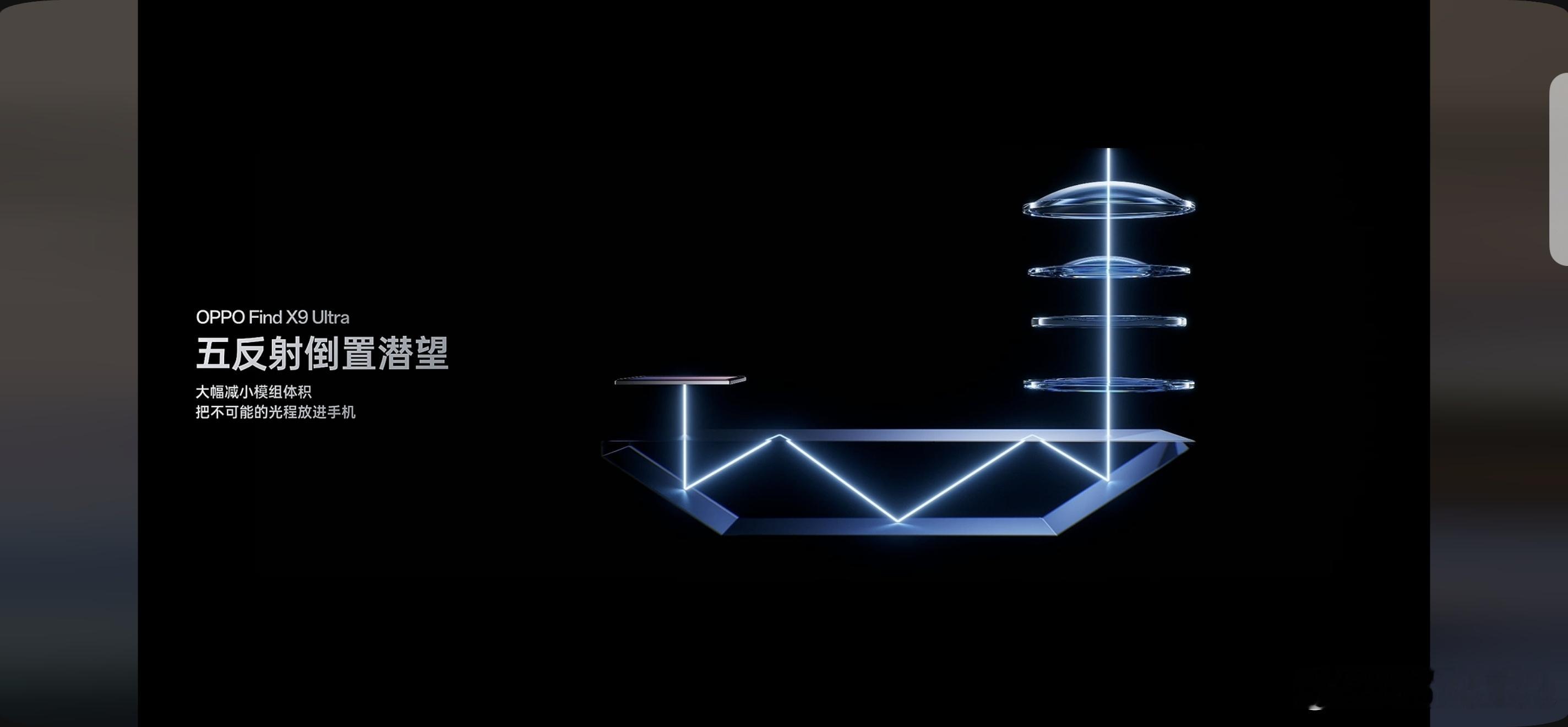 OPPO Find X9 Ultra通过五次反射+主动光学校准，实现了十倍光学变