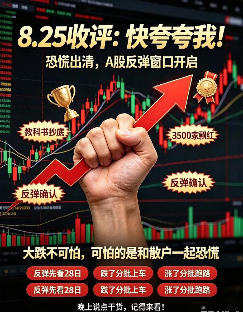 8.25日收评:快夸夸我!恐慌出清!A股反弹窗口开启！           这次