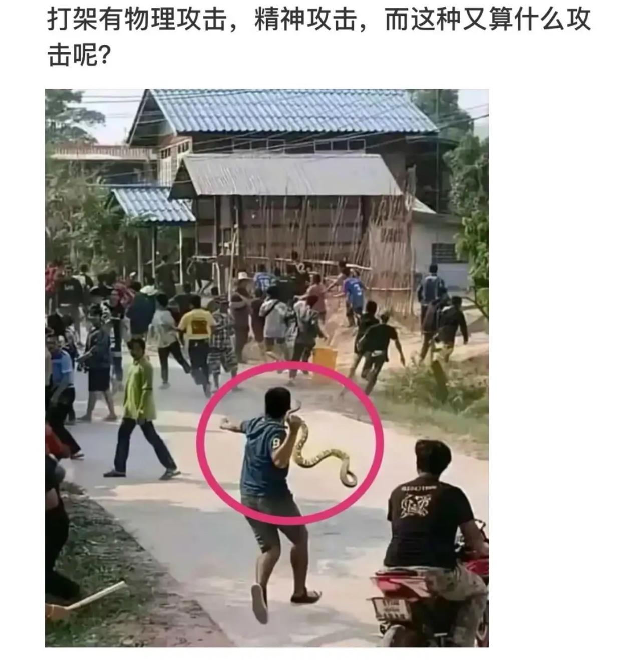打架分两种，动手硬刚是物理攻击，骂人扎心属于精神攻击，这位大哥直接解锁全新流派—