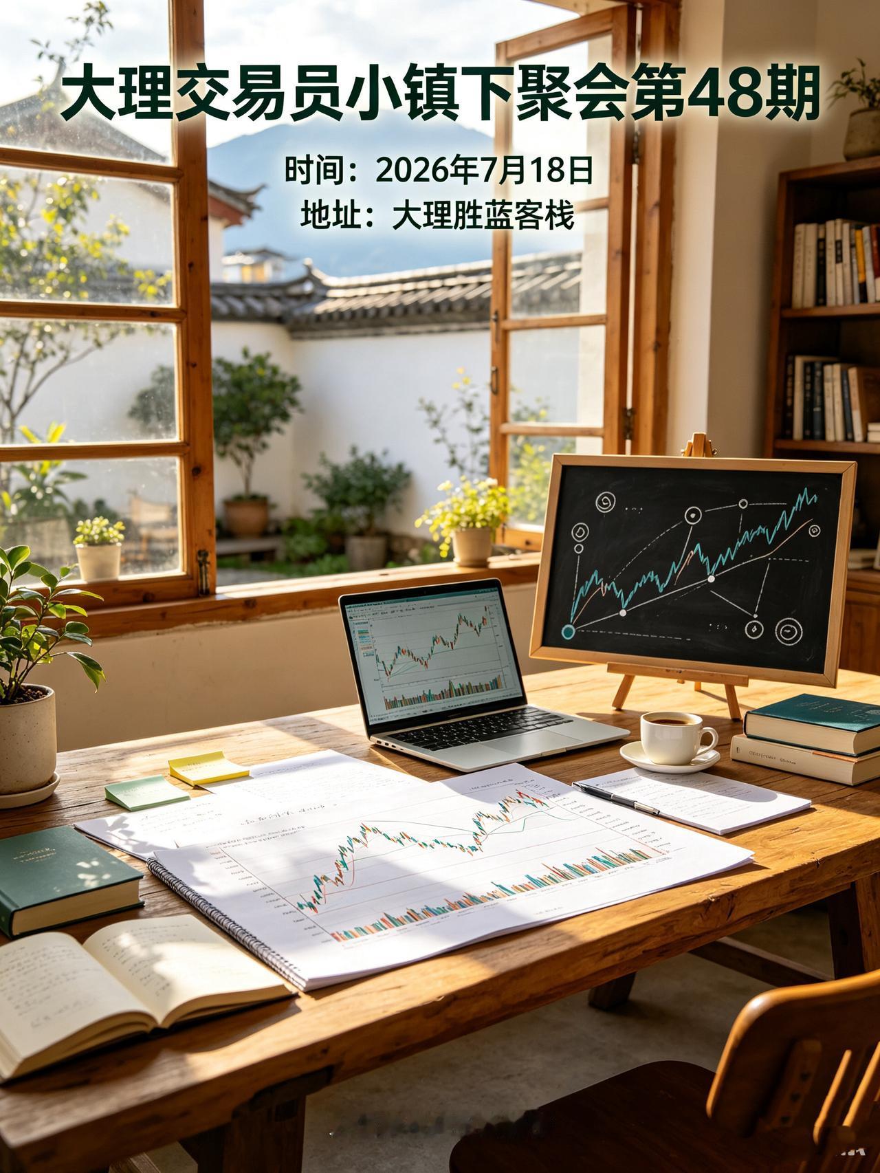 苍山藏晚风，K线藏心事
大理交易员小镇第48期线下相聚
7.18｜胜蓝客栈
不谈