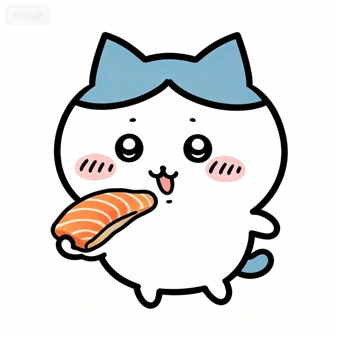 chiikawa 据说猫粮科是肉食动物，小八也是小猫咪喔！[AI生成]吉伊卡哇灵
