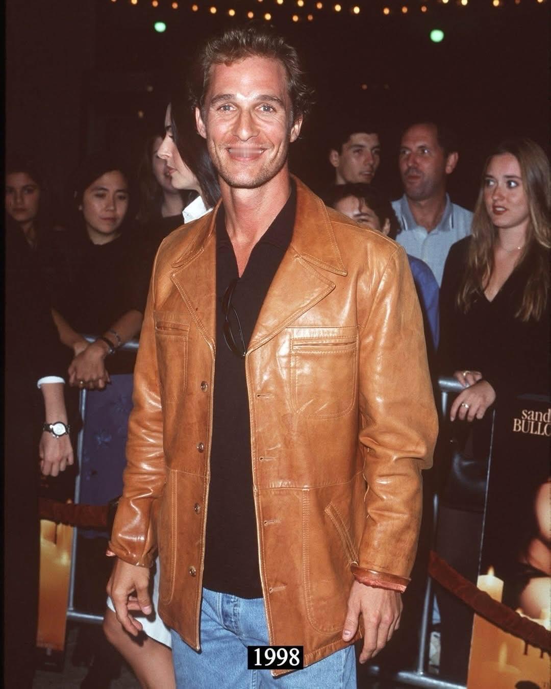 Matthew McConaughey真是个宝藏巨星，一件皮质外套能穿30年，说