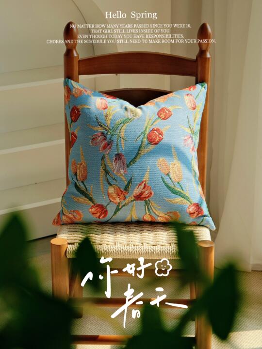 你好 春天！跟春天超级搭的郁金香抱枕