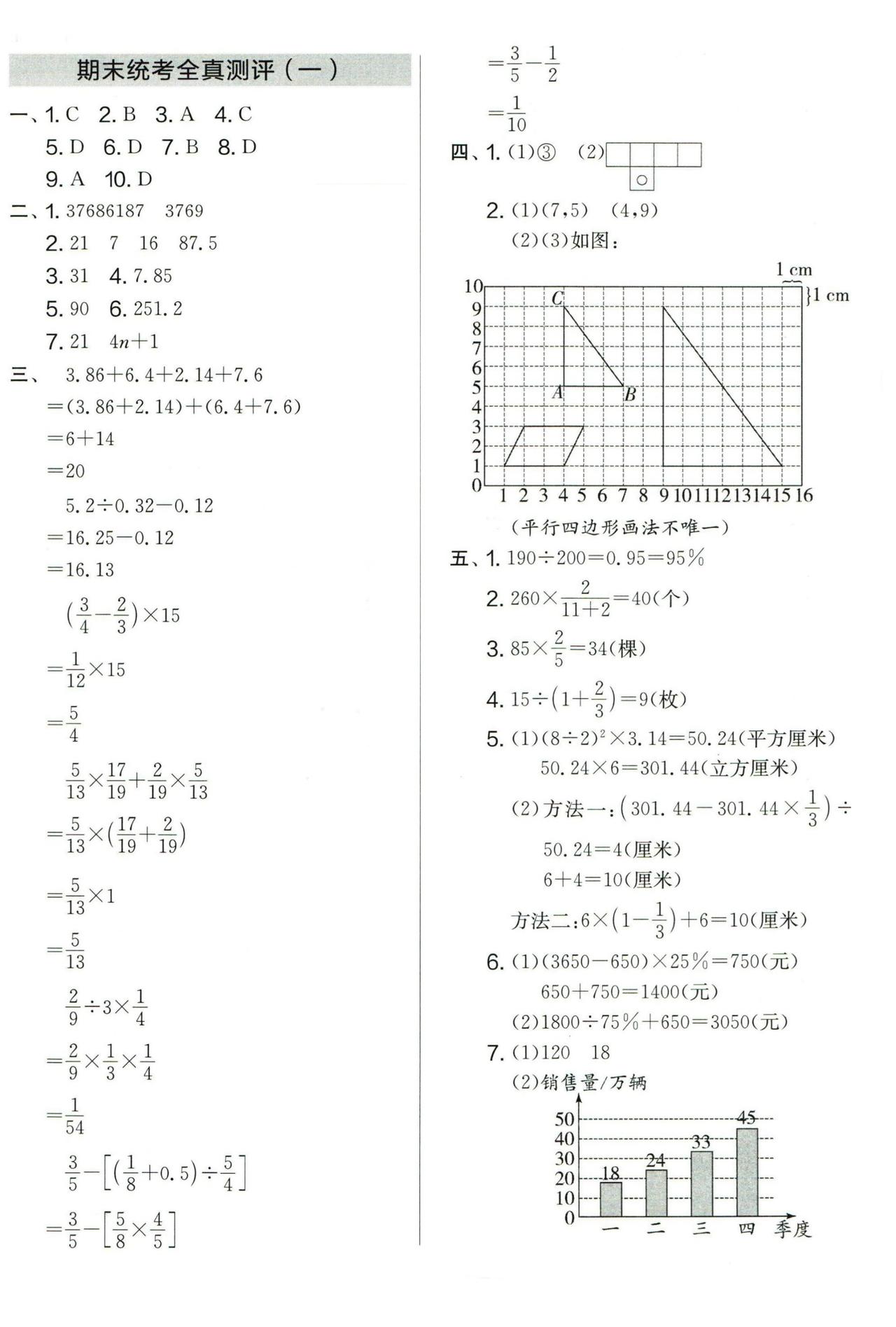 #小升初数学#
#小升初训练#
六年级数学期末统考全真测评卷（一）
小升初的同学