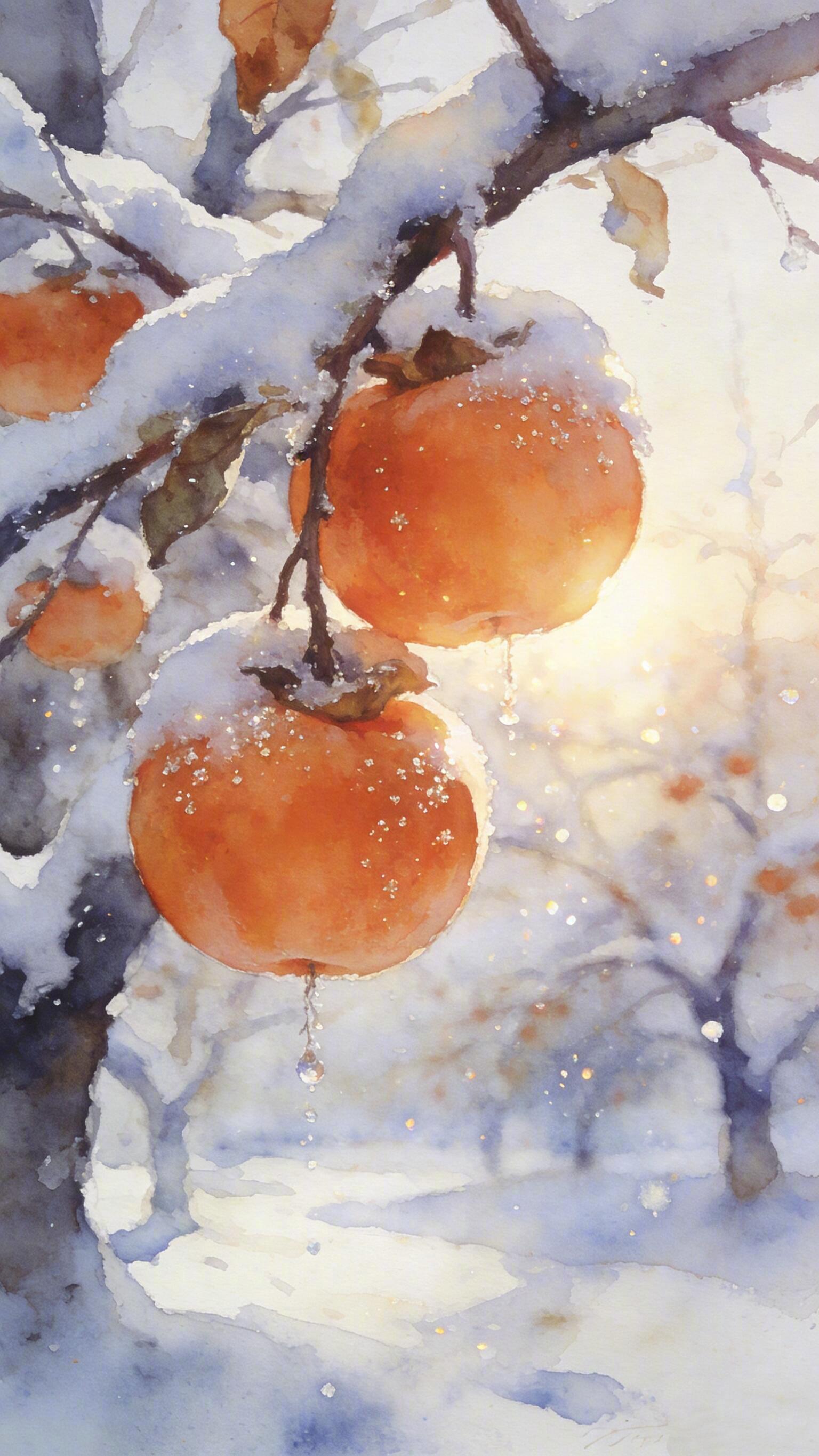 瑞雪下的柿子 ​​​