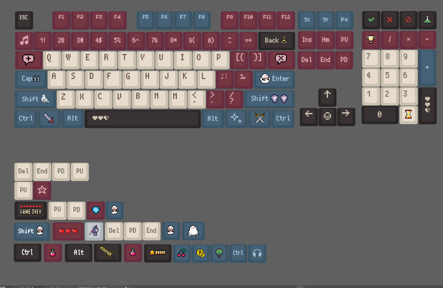 把游戏机键帽重做了一下，这次全部游戏机键帽版本为热升华PBT，所以能做些小装饰。