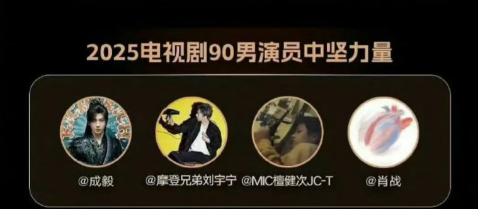 肖战成毅檀健次刘宇宁男演员中坚力量2025电视剧男演员中坚力量口碑与数据双收，实