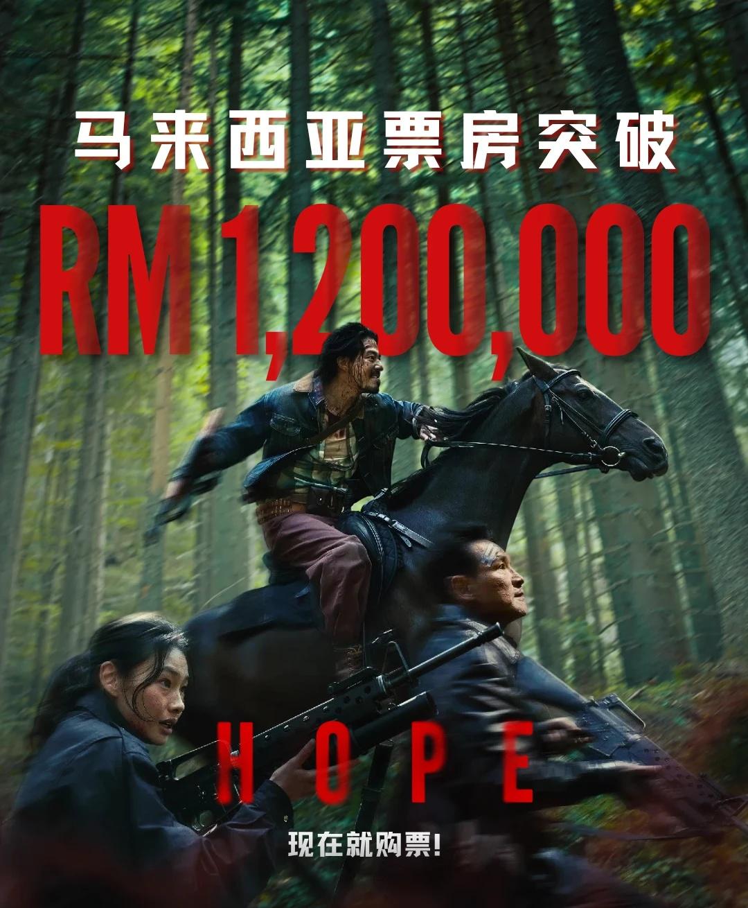 谢谢马来西亚！🇲🇾🔥《HOPE》上映后的第一天，票房已突破 120万令吉！