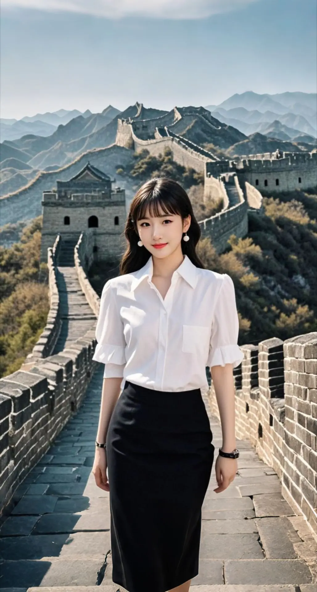 AI扩图 AI长城旅人