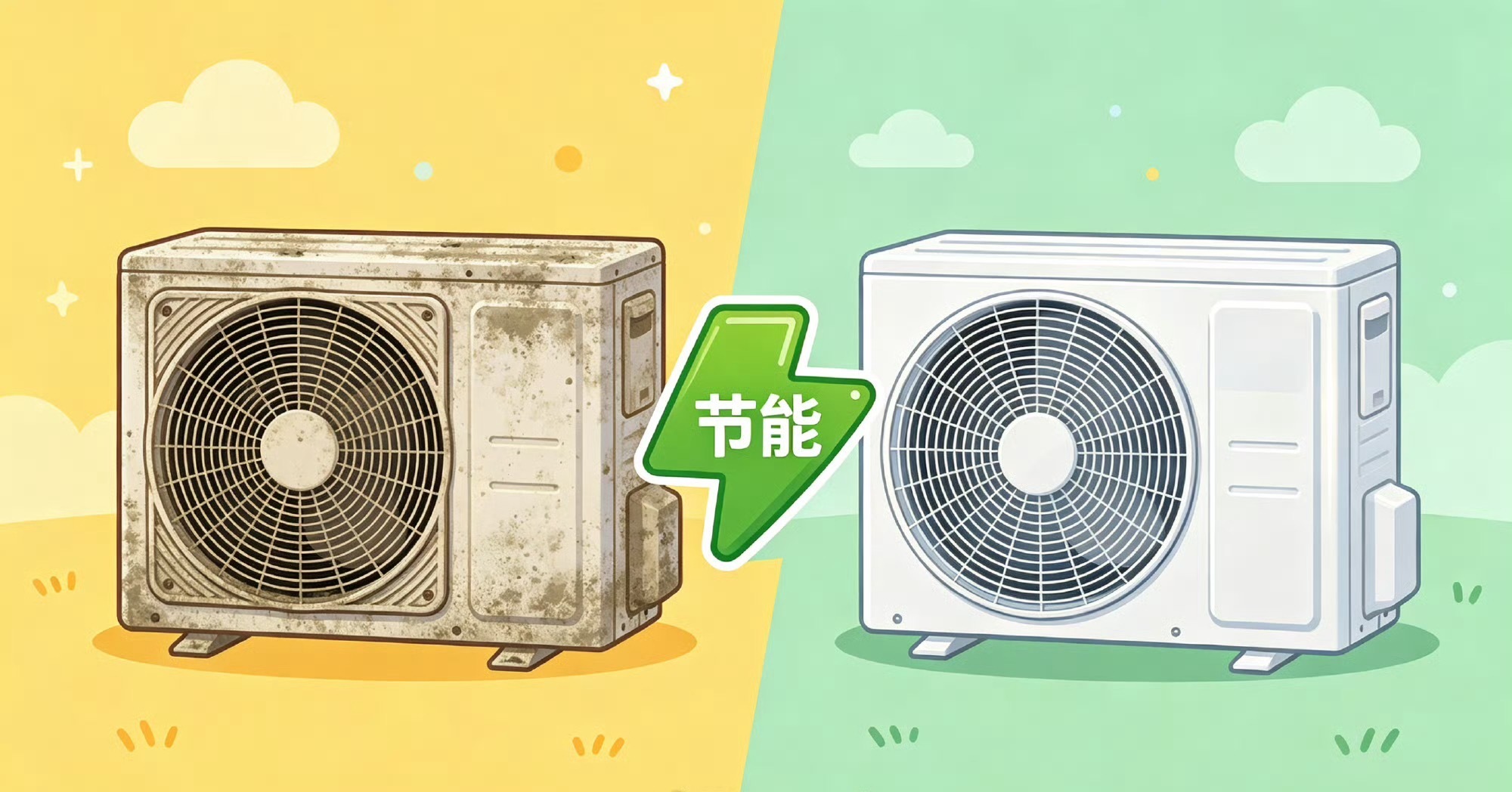 老旧空调为什么会越用越费电 根源还是出在咱们核心部件老化了。压缩机磨损老化，工作