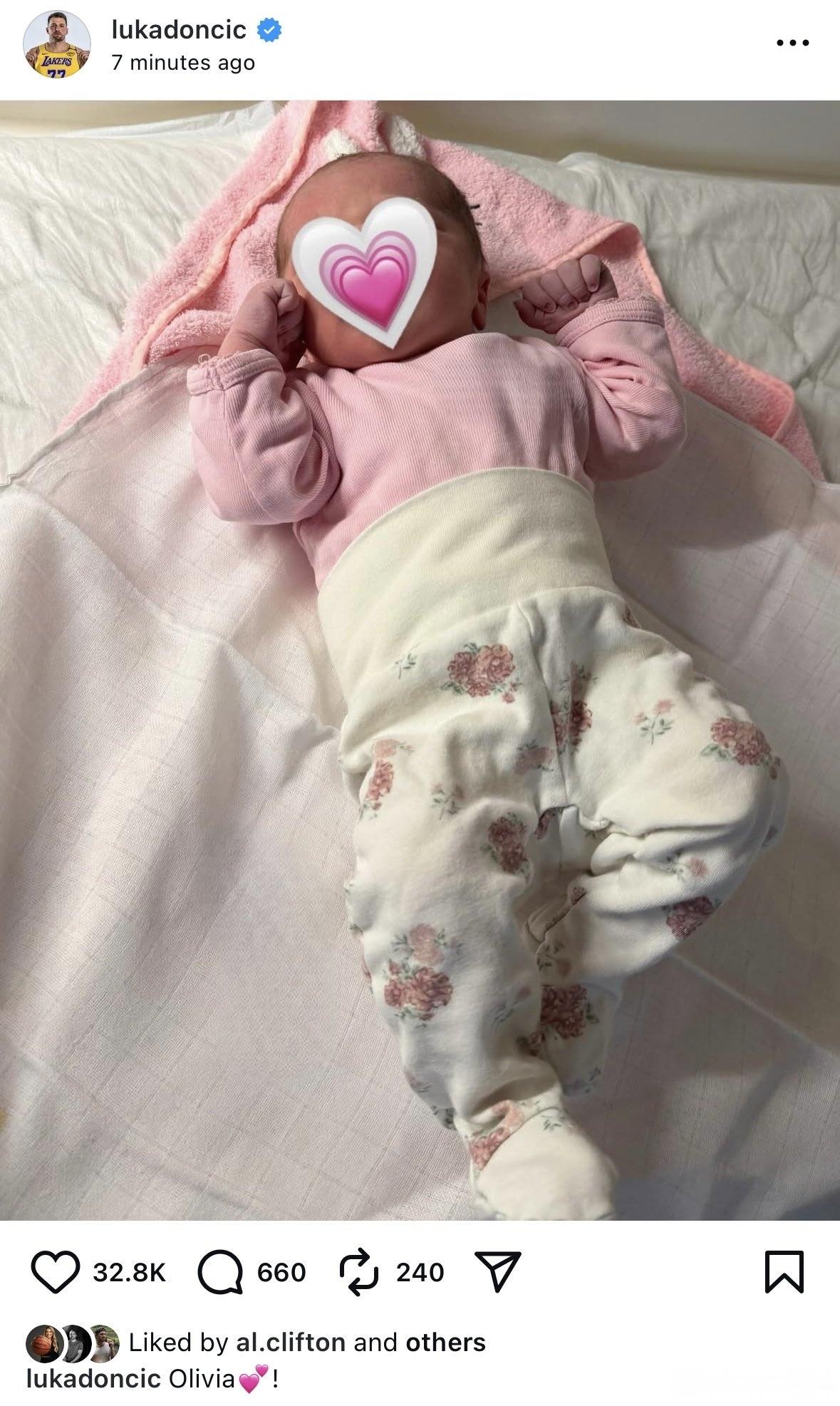 洛杉矶湖人 东契奇的二女儿