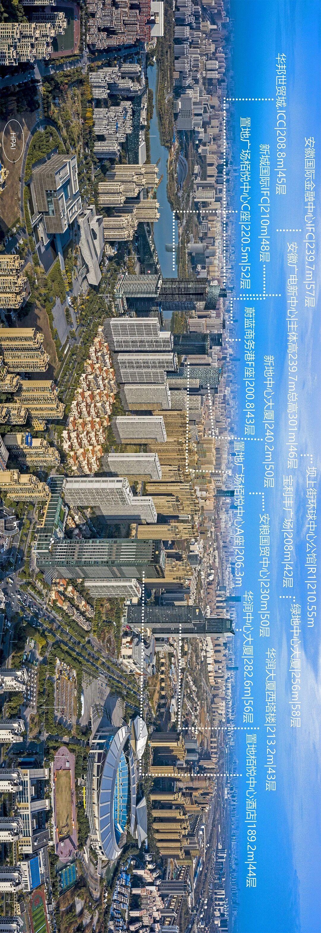 摩天立庐州，楼宇阅新城
天鹅湖畔摩天集群林立，现代摩天高楼镌刻合肥都市崛起新图景