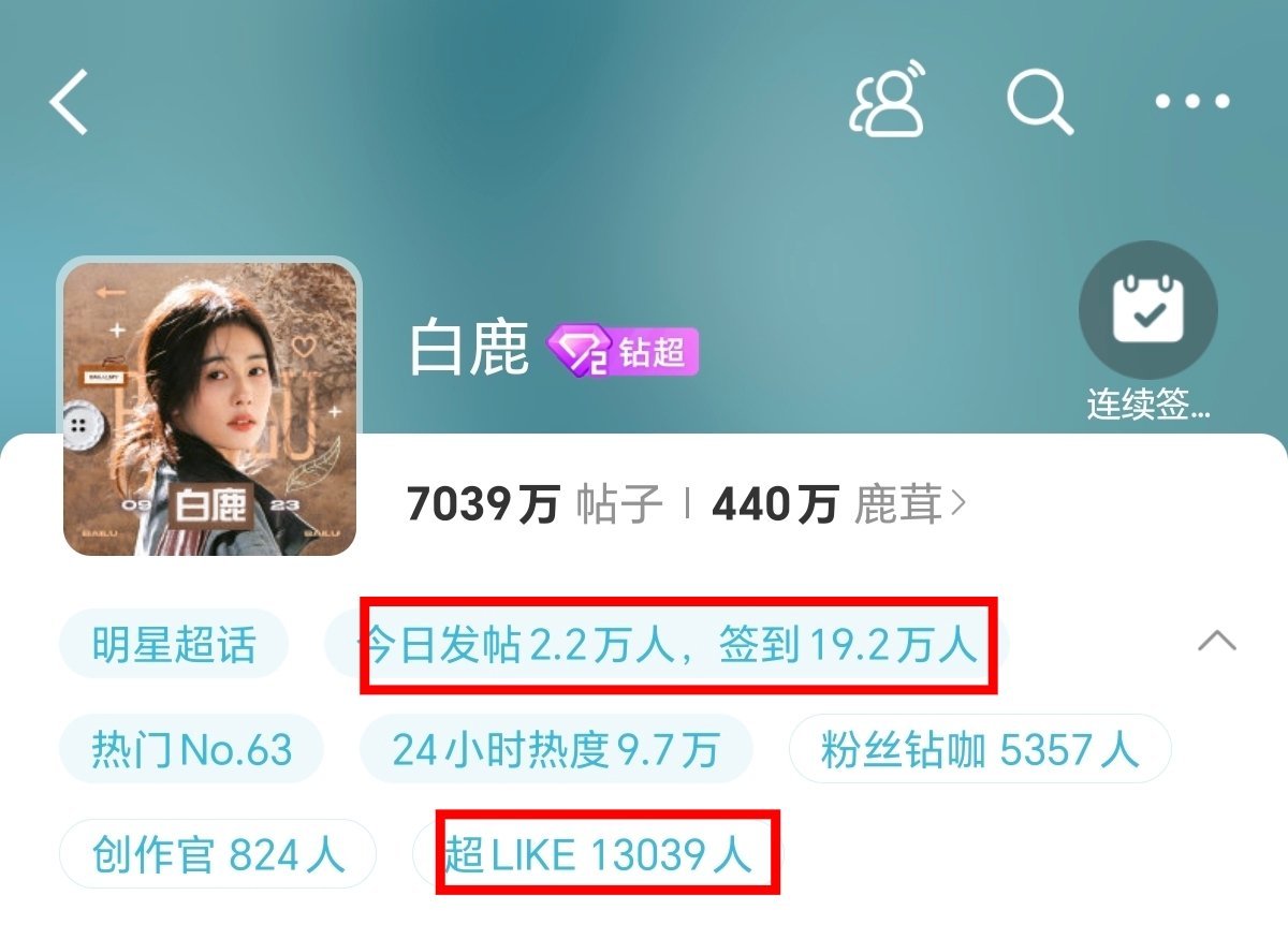 白鹿[超话]🦌白鹿李青月🦌白鹿临江仙我系最最最可爱滴管妹，我同意茸茸们做超l