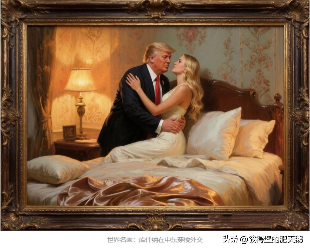 虾仁猪心啊！世界名画《库什纳在中东穿梭外交》

特朗普和伊万卡之间发生性关系的传