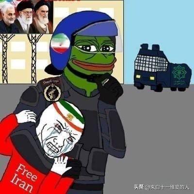 伊朗首都德黑兰，一辆伊朗伊斯兰革命卫队（IRGC）车辆，车上架设着机枪，停在瓦纳