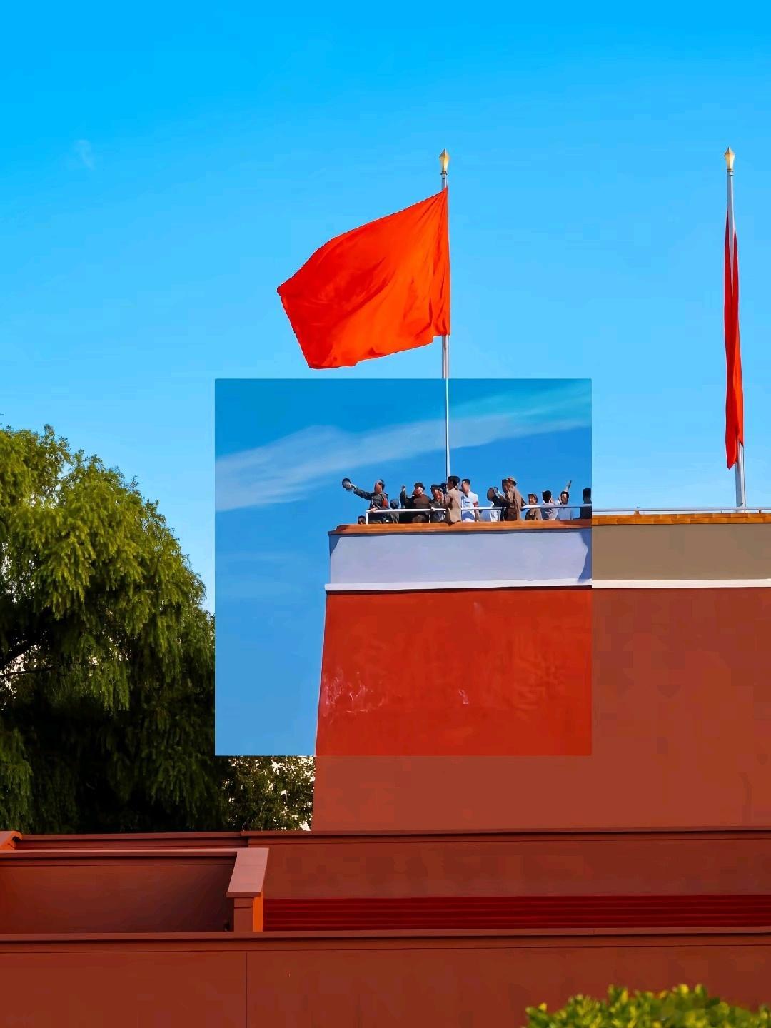 他不在这，也不在纪念堂，他在人民心里，你照照镜子，他是如此的年轻。 