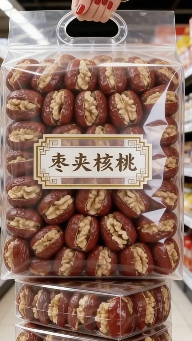 枣夹核桃来咯！颗颗饱满超实在，一口一个甜香酥脆，囤它！