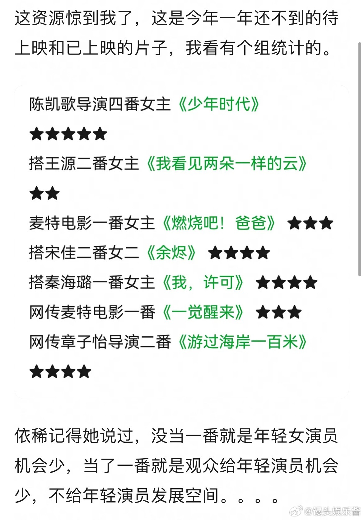 文琪拍一部扑一部为什么还有这么多电影拍 ​​​