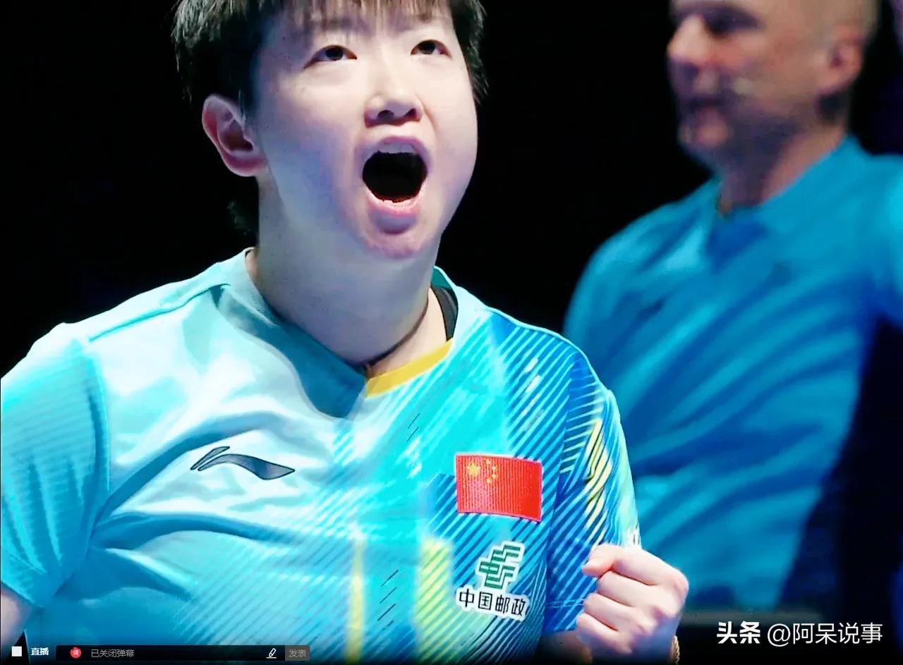 孙颖莎4:2战胜蒯曼，关键在关键分与赛点敢出手、搏杀凶狠。比赛耗时70分钟、四局