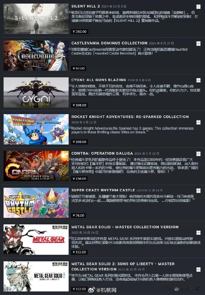 【KONAMI 多款游戏在 Steam 国区解禁，含《寂静岭2重制版》】
目前，